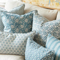 Broccato Mineral Pillow Cover styled with Iznik, Haveli and Lyon Mineral