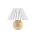 Bromley Travertine Mini Lamp with pleated shade 