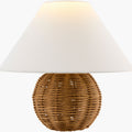 Bromley Wicker Mini Lamp illuminated