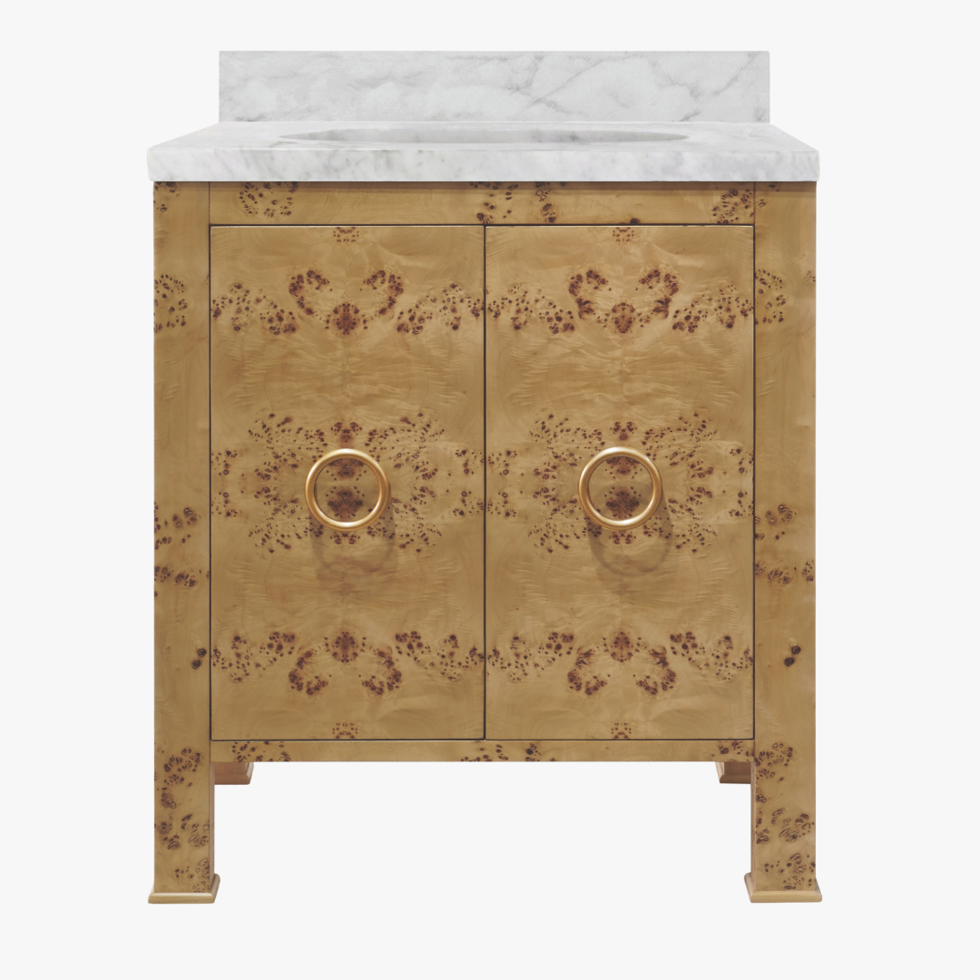 Brooklyn Burl Wood Vanity - Marble Bathroom Vanities - Dear Keaton