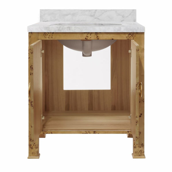 Brooklyn Burl Wood Vanity - Marble Bathroom Vanities - Dear Keaton