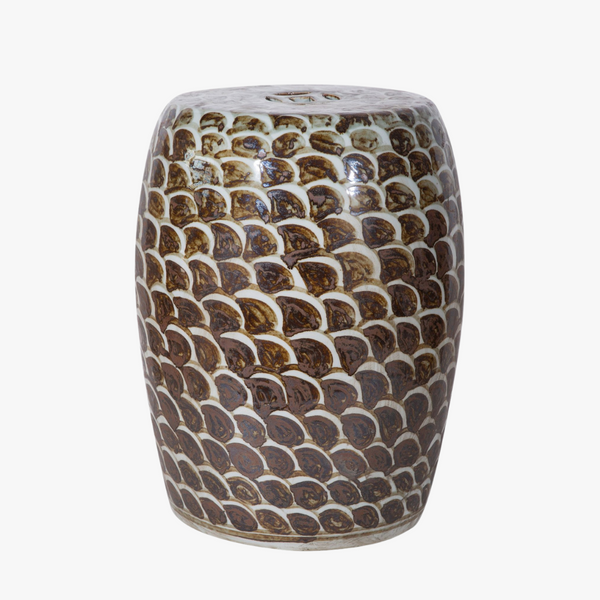 Brown Fish Scale Garden Stool