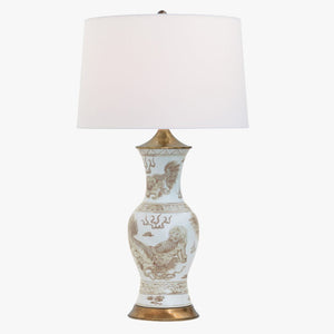 Brown Foo Dog Motif Table Lamp