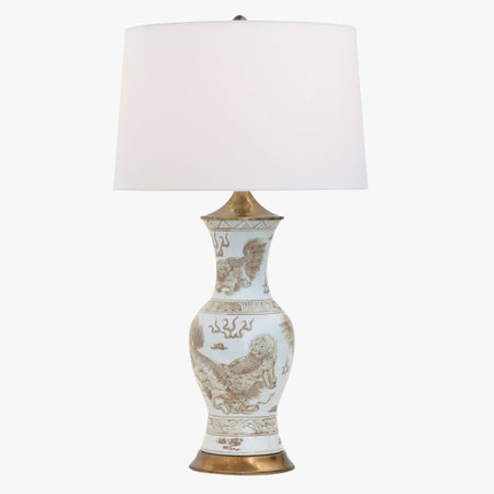 Brown Foo Dog Motif Table Lamp