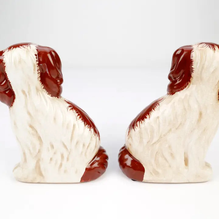 Brown Staffordshire Dog pair back view