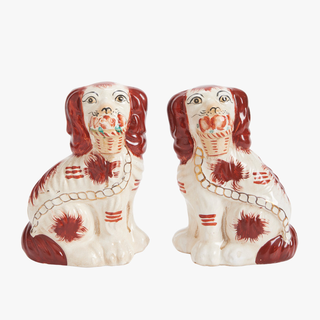 Brown Staffordshire Dogs - ceramic figurines