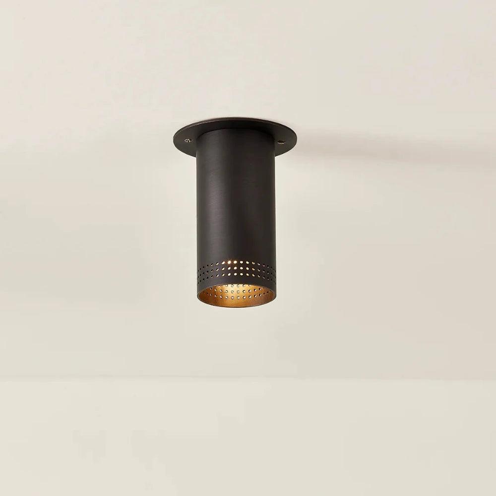 Buckley Cylinder Flush Mount - Bronze on ceiling