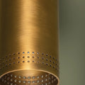 Buckley Cylinder Flush Mount - Patina Brass closeup