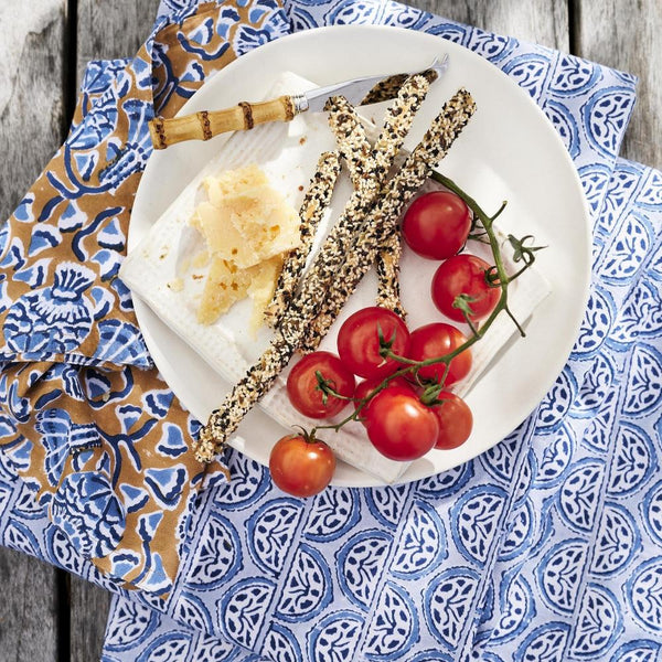 Burano Azure Napkins and Iznik Tobacco Napkins