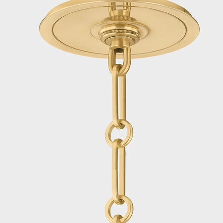 Burghley Off White Chandelier - brass details