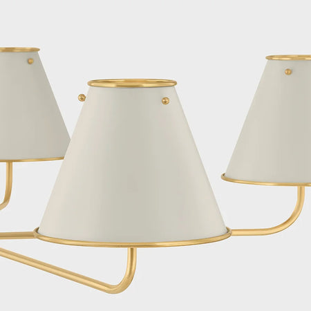 Burghley Off White Chandelier - metal shade closeup