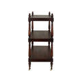 Drayton Large Butlers Trolley - dark wood finish bar cart side view
