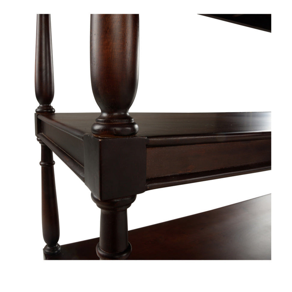 Drayton Large Butlers Trolley - dark wood finish bar cart closeop