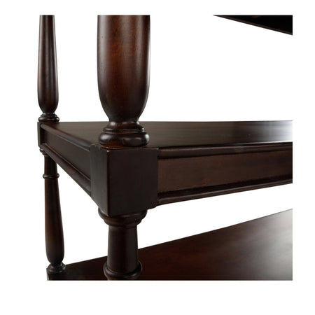 Drayton Large Butlers Trolley - dark wood finish bar cart closeop