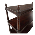 Drayton Large Butlers Trolley - dark wood finish bar cart corner detail