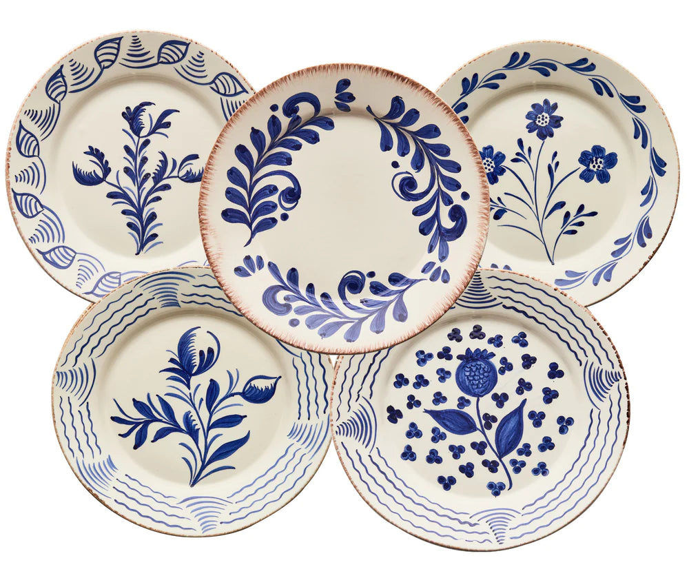 Casa Nuno Blue Assorted Plate Set Detail