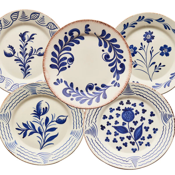 Casa Nuno Blue Assorted Plate Set Detail