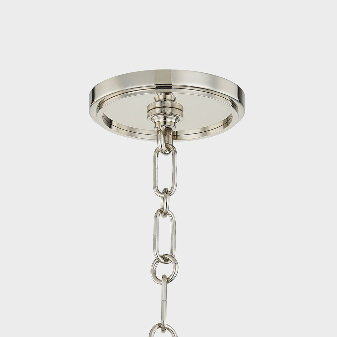 Downton Glass Globe Pendant  Polished Nickel Ceiling Cap