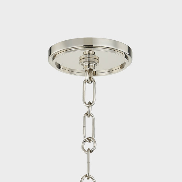 Downton Glass Globe Pendant  Polished Nickel Ceiling Cap