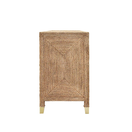Four Door Bayview Woven Rope Sideboard Buffet - side view