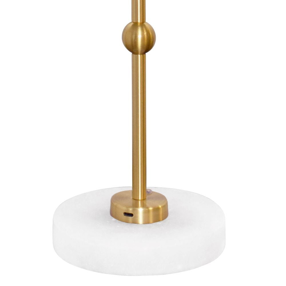 Colette Rechargeable Lamp Faux Alabaster Base
