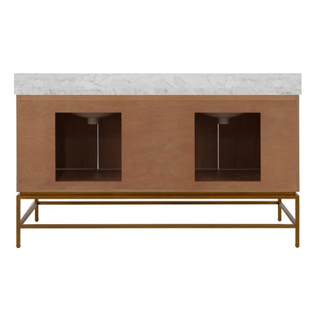 Bassett Burl Wood Double Vanity back view