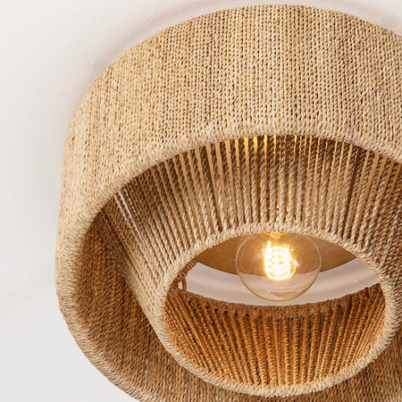 Cabo Woven Rattan Rope  Flush Mount light fixture