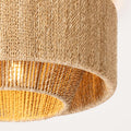 Cabo Woven Rattan Rope  Flush Mount light fixture closeup