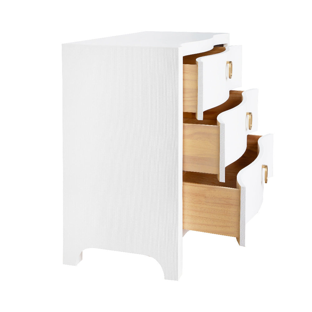 Castella White Chest with open drawers