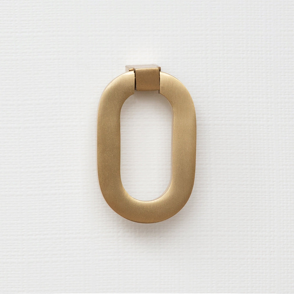 Castella White Chest Brass Oval Pull