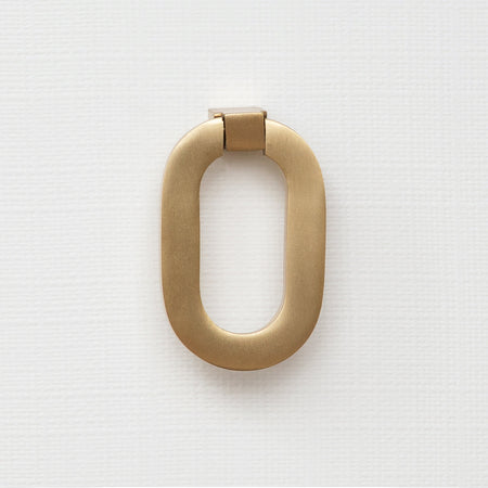 Castella White Chest Brass Oval Pull