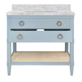 Cogswell Light Blue Matte Lacquer Vanity with open drawer
