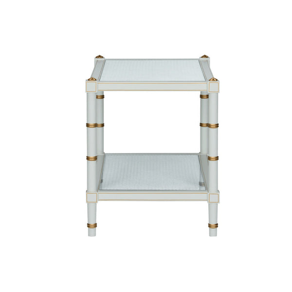 Light Grey Cabana Cane Cocktail Table Side View