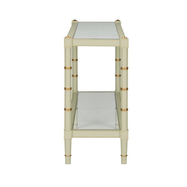 Celery Green Cabana Cane Console Table End View