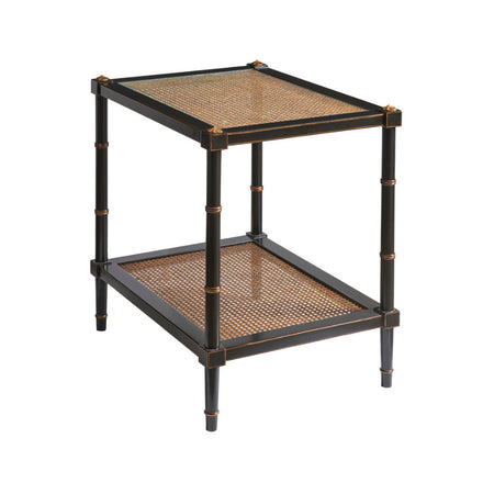 Cabana Cane Side Table - black and gold