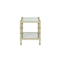 Cabana Celery Green Side Table - side view - gold details