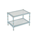Cabana Pale Blue Cocktail Table - gold details and glass top