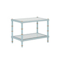 Cabana Pale Blue Cocktail Table - woven cane and glass