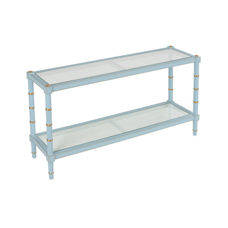 Cabana Pale Blue Console Table with gold details