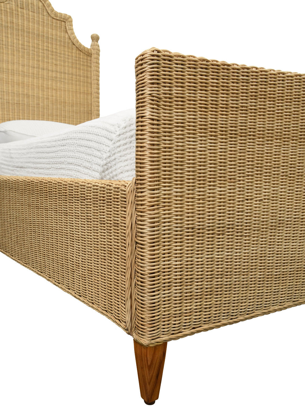 Callaway Woven Rattan Bed - twin size footboard