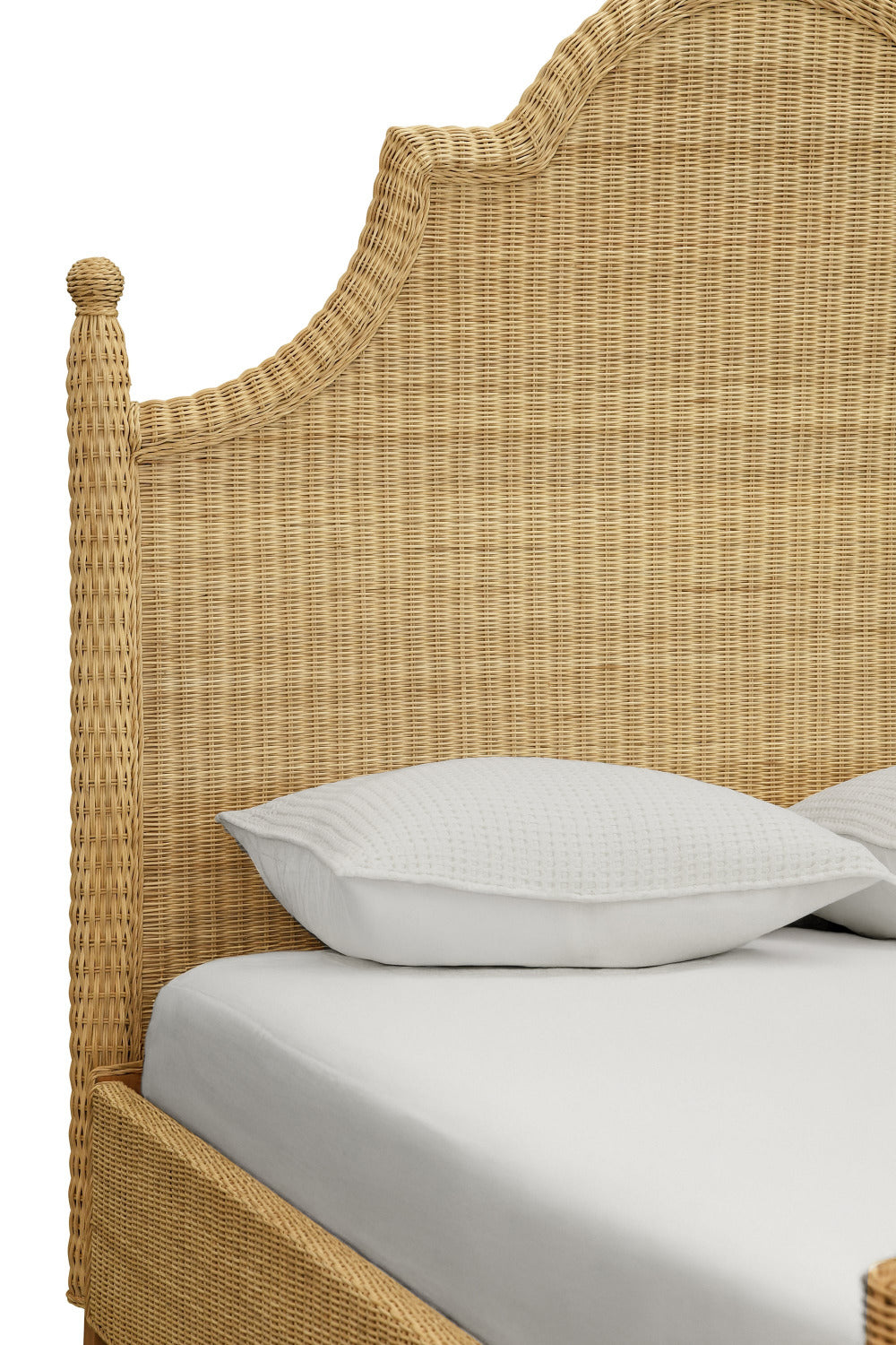 Callaway Woven Rattan Bed headboard closeup
