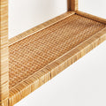 Cambria Rattan Wall Curio Shelf texture closeup