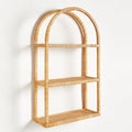 Cambria Three Tier Rattan Wall Curio Shelf