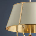 Cambridge Off White Chandelier - brass interior