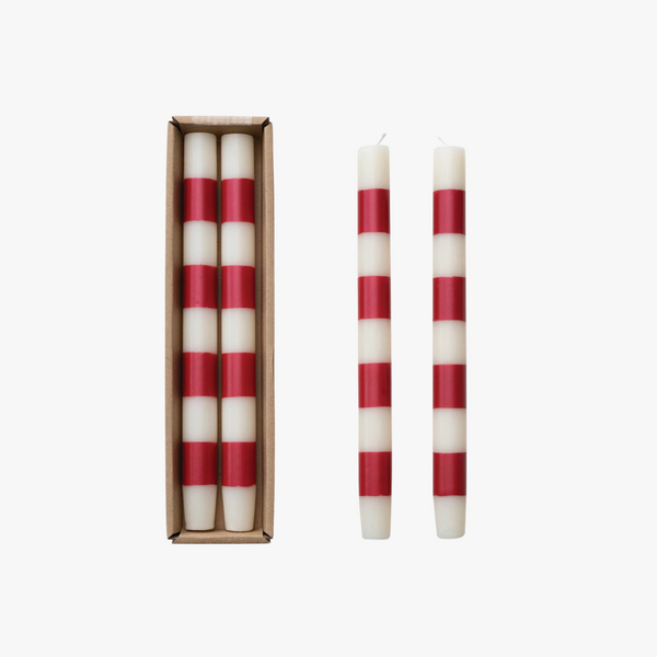 Candy Cane Taper Candles