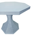 Cape Light Blue Accent Table - reeded rattan base