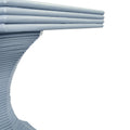 Cape Light Blue Accent Table - reeded rattan base closeup