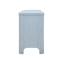 Cape Light Blue Reeded Rattan Buffet side view