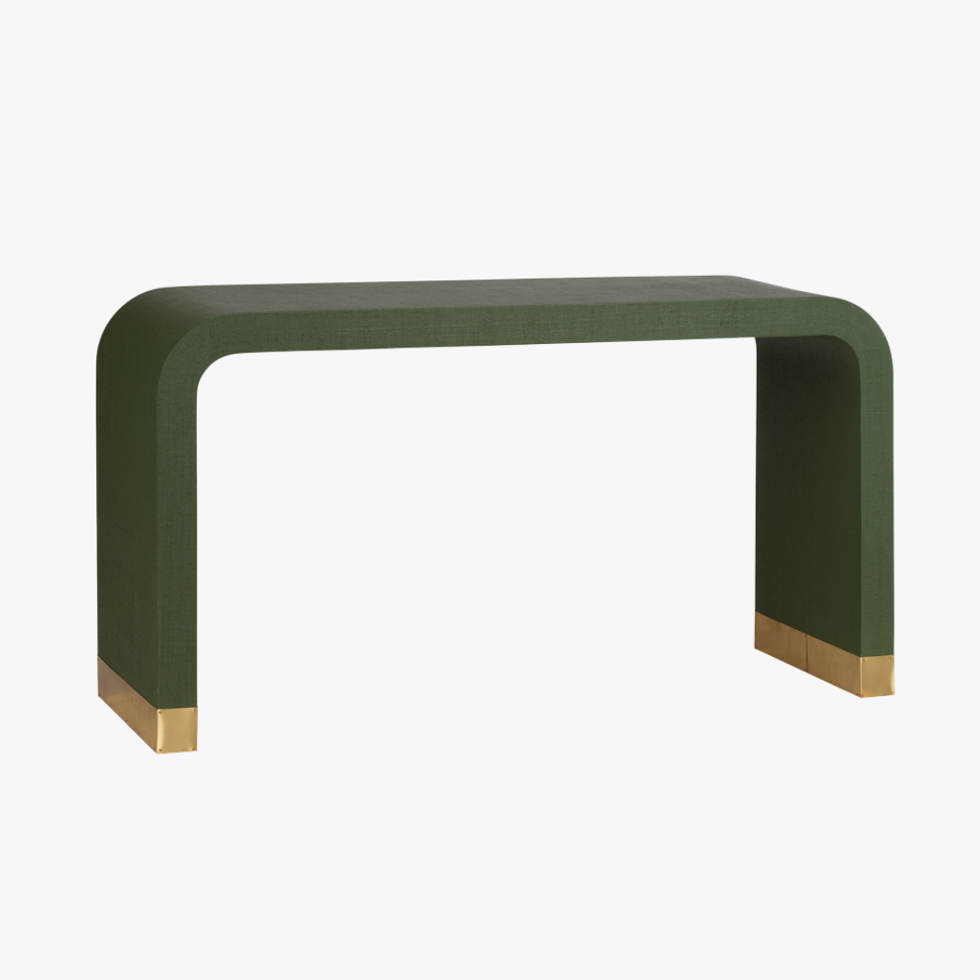 Captiva Green Waterfall Console Woven Raffia Furniture - Dear Keaton