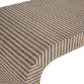 Captiva Navy Stripe Grasscloth  Waterfall Console closeup
